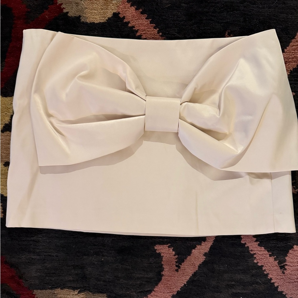 Zara Cream Mini Skirt with Bow